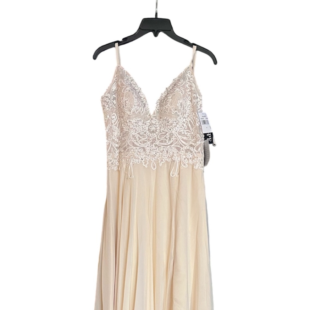Xscape Cream embellished Gowns long cream dress